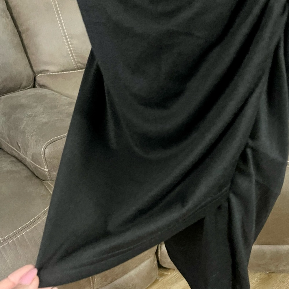 BTFBM Sleeveless Black Wrap Bodycon Dress Sz L Spring Summer Beach Party Vacay - Picture 7 of 11